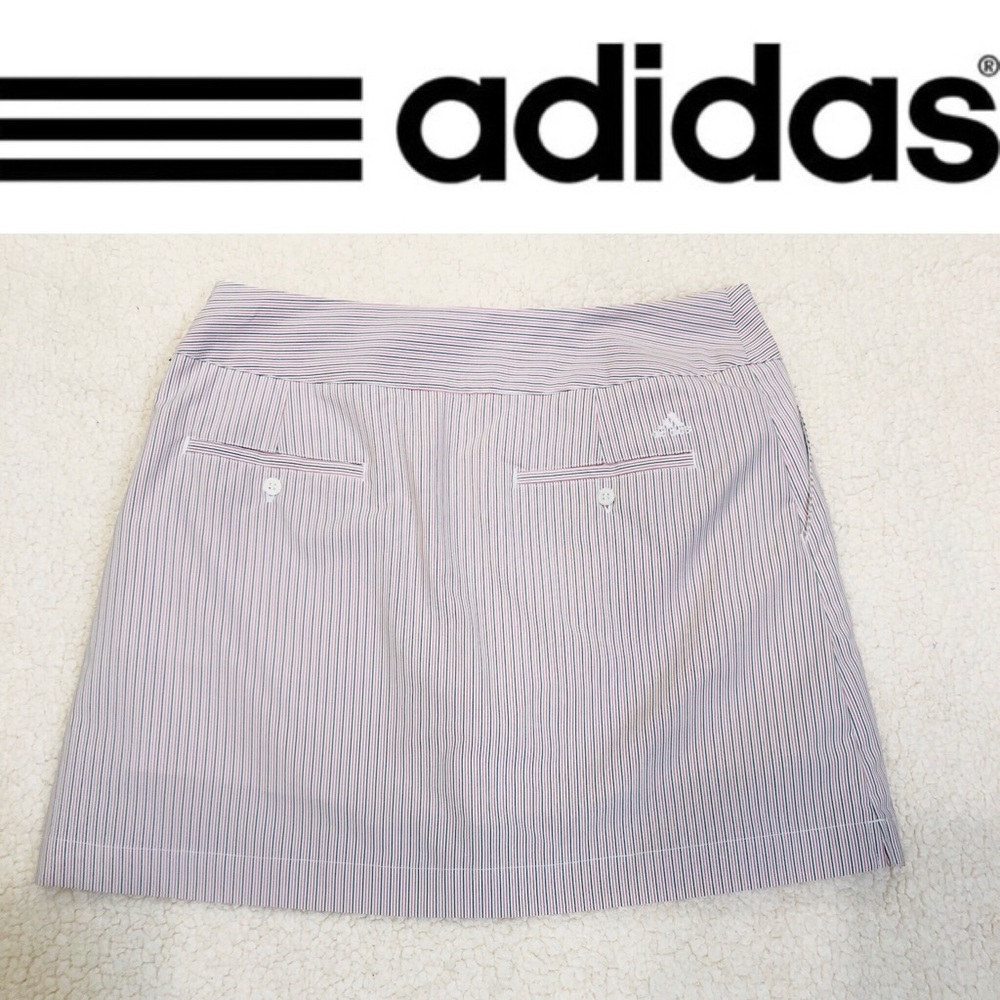 adidas Women's Striped Skort - Purple and White